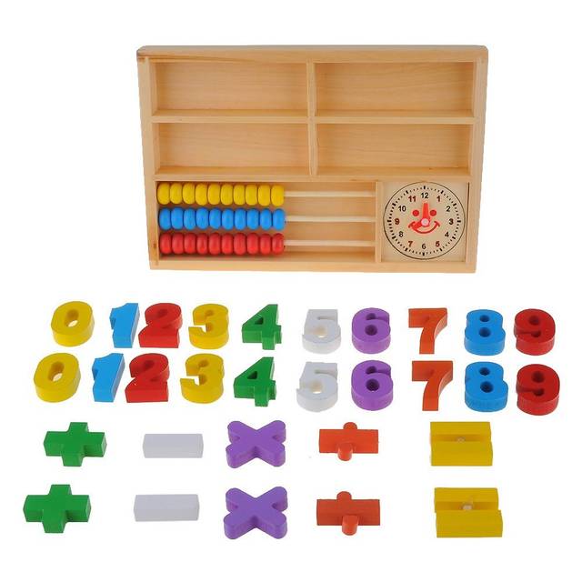 Amazon | Haibei 多機能子供知恵おもちゃ 教育道具 モンテッソーリ教具 数学計算道具 そろばん 時計 玩具 知具 | すうじ・計算 通販 (12529)