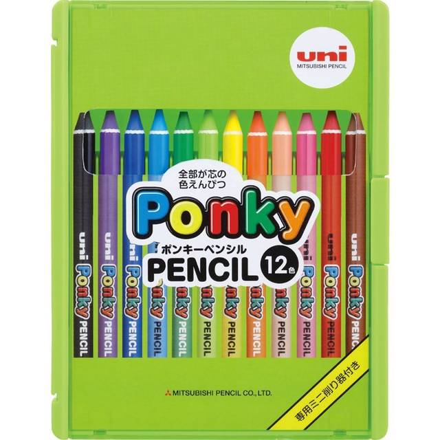 Amazon | 三菱鉛筆 色鉛筆 ポンキーペンシル 12色 K800PK12CLT | 色鉛筆 | 文房具・オフィス用品 (27162)