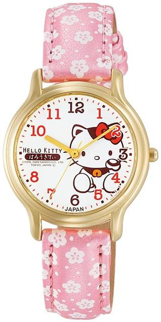 Amazon | [シチズン キューアンドキュー]CITIZEN Q&Q 腕時計 ハローキティ アナログ 革ベルト 日本製 ホワイト × 花柄 ピンク 0007N003 レディース | 国内メーカー | 腕時計 通販 (37243)