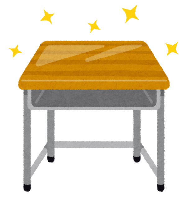 学校の机のイラスト「きれいな机」 | かわいいフリー素材集 いらすとや (40921)