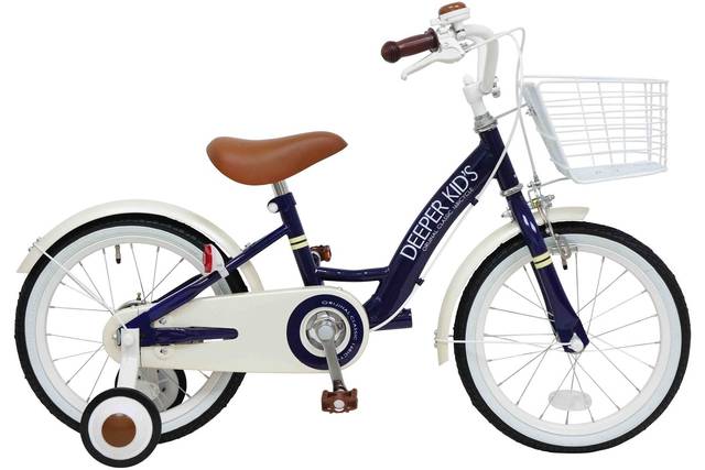 Amazon | DEEPER(ディーパー) 16インチ子供用自転車 バスケット付き クラシックデザインが人気の幼児用自転車 DE-001 ネイビー | 子ども用自転車 | スポーツ&アウトドア 通販 (58976)