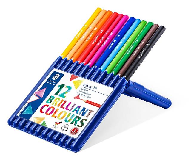 Amazon | ステッドラー 色鉛筆 エルゴソフト 157SB12 三角軸 12色 | 色鉛筆 | 文房具・オフィス用品 (79058)
