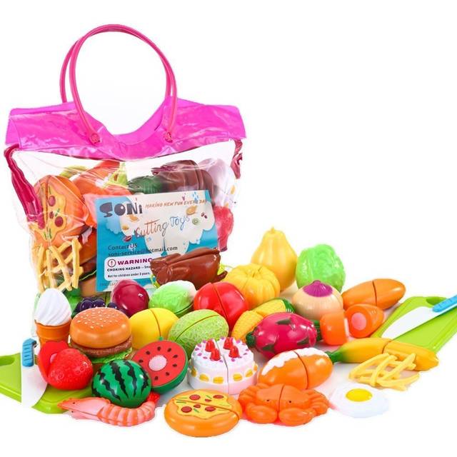 Amazon | 32個おままごとセット ソニ ごっこ遊び 収納バッグ 切れる野菜 ケーキ 果物 二人遊びセット 知育玩具 子どもの誕生日プレゼント 入園お祝い | セット | おもちゃ (84384)