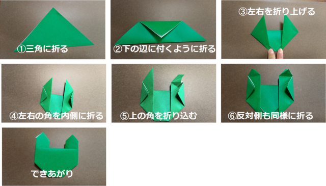折り紙で作るカエル3種の折り方 平面とぴょんぴょんの簡単な作り方 Chiik チーク 乳幼児 小学生までの知育 教育メディア