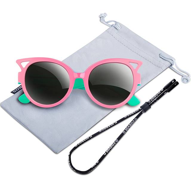 Amazon | RIVBOS（リバッズ）RBK002　キッズ　子供用サングラス　偏光レンズ　ゴムフレーム　UVカット　ボーイズ　ガールズサングラス (ピンク＆グリーン) | サングラス・ファッション眼鏡 通販 (95622)