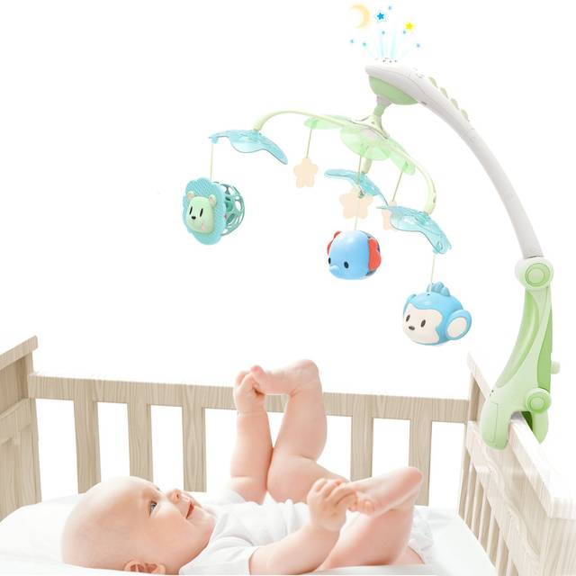 Amazon.co.jp： GrowthPicメリー オルゴール モビール ベッドメリー 音楽回転 ライト付き 歯がため 多機能 寝かしつけ用品: おもちゃ (101496)