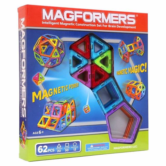 Amazon | マグフォーマー 62ピース MAGFORMERS 新感覚のマグネットブロック 創造力を育てる知育玩具 [並行輸入品] | すうじ・図形・計算 | おもちゃ (108446)