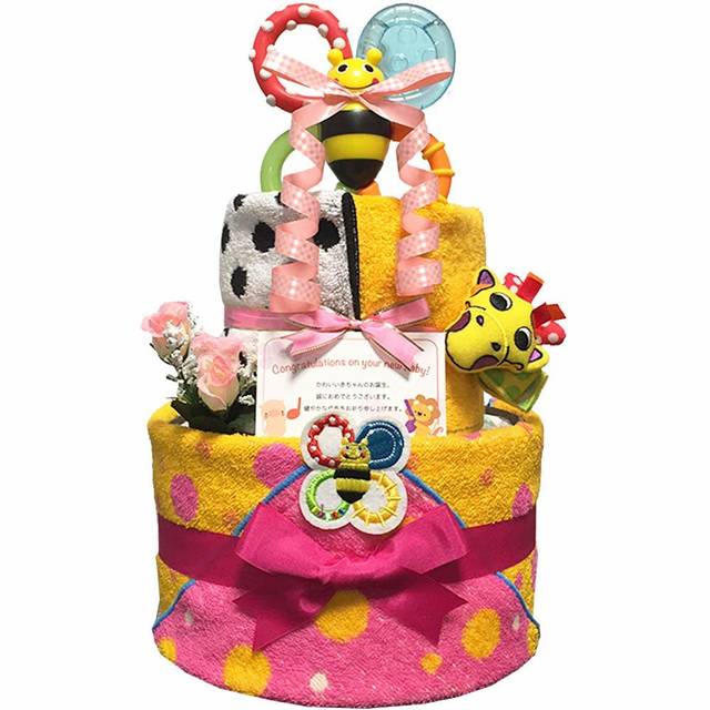 Amazon | おむつケーキ Sassy（サッシー） 豪華３段５点ウォッシュタオルセット/出産祝い/誕生日プレゼント ダイパーケーキ (パンパースM18 （1歳のお誕生日プレゼント用に）) | おむつケーキ | ベビー&マタニティ 通販 (117698)