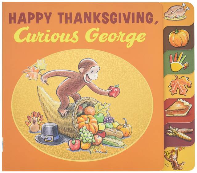 Amazon | Happy Thanksgiving, Curious George tabbed board book | H. A. Rey | Thanksgiving (119253)