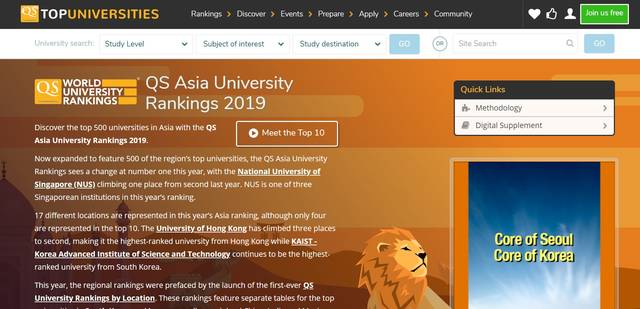 QS University Rankings: Asia 2019 | Top Universities (119706)