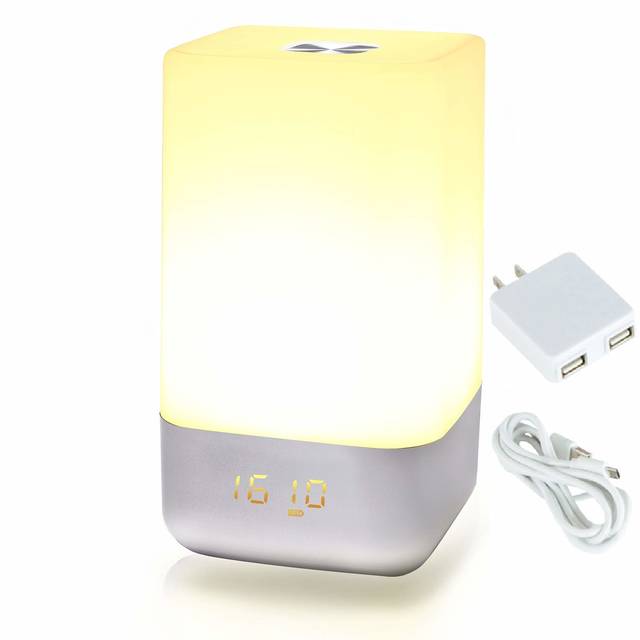 Amazon.co.jp： UENO-mono ボーッとしない 目覚まし時計 光 デジタル おしゃれ 光目覚まし 間接照明 LED 授乳 ベッドサイドランプ USB 充電 2ポート 電源アダプタ付: 家電・カメラ (121580)