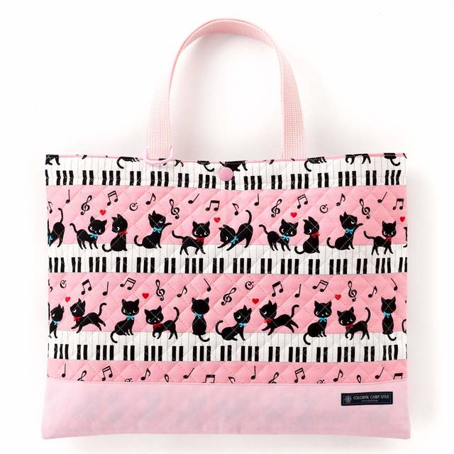 Amazon.co.jp | レッスンバッグ(キルティング) 絵本袋 手さげ おけいこバッグ ピアノの上で踊る黒猫ワルツ(ピンク) N0222600 | ホビー 通販 (132061)