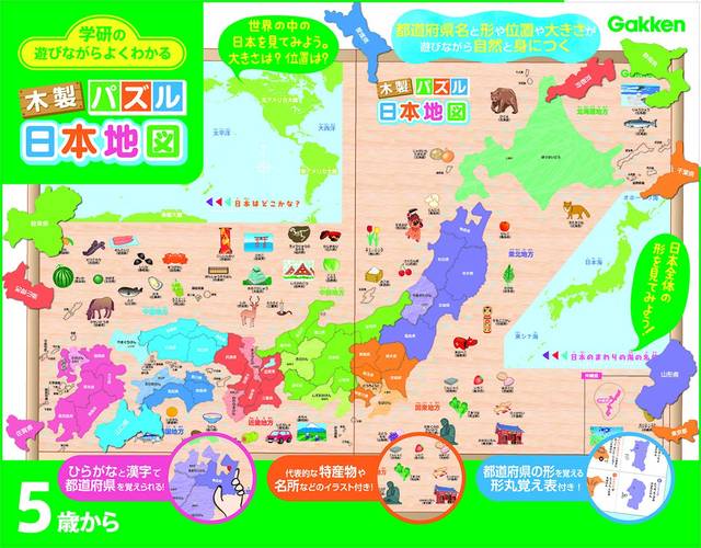 学研の遊びながらよくわかる　木製パズル 日本地図