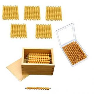 10の金ビーズ45本　箱つき　と1の金ビーズ100個 - モンテッソーリ教具専門店　Montehippo (26732)