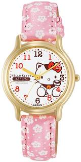 Amazon | [シチズン キューアンドキュー]CITIZEN Q&Q 腕時計 ハローキティ アナログ 革ベルト 日本製 ホワイト × 花柄 ピンク 0007N003 レディース | 国内メーカー | 腕時計 通販 (37259)