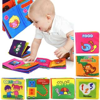 Amazon.co.jp： 赤ちゃん 幼児 子供 動物 数字 色 形 役 食べ物 玩具 英語 布の絵本 布絵本 さわって発見 あそび 知育玩具 6本: ベビー&マタニティ (42394)