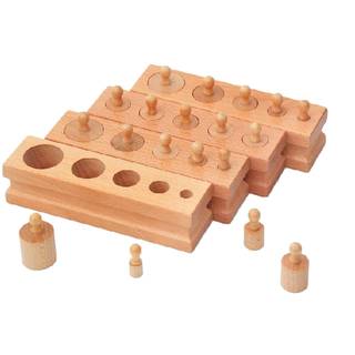 Amazon | kimurea select (キムレアセレクト) モンテッソーリ 幼児 教育 木製 知育玩具 シリンダー ブロック 円柱さし 4本セット おもちゃ | 木製パズル 通販 (55472)