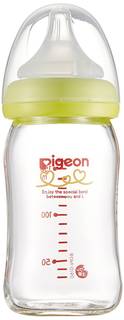 Amazon | ピジョン Pigeon 母乳実感 哺乳びん 耐熱ガラス製 ライトグリーン 160ml 0ヵ月から おっぱい育児を確実にサポートする哺乳びん | ベビー＆マタニティ | ベビー&マタニティ 通販 (65424)