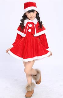 Amazon | 女の子 用 サンタ　子供用　かわいいケープ　帽子 付き　クリスマス サンタクロース コスプレ 衣装 (110) | キッズコスチューム | おもちゃ 通販 (72902)