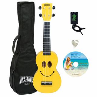 Amazon | MAHALO スマイル ウクレレ 初心者用セット ソフトケース クリップチューナー 教則DVD U/SMILE-BS-YW | 楽器・音響機器 | 楽器 (113203)